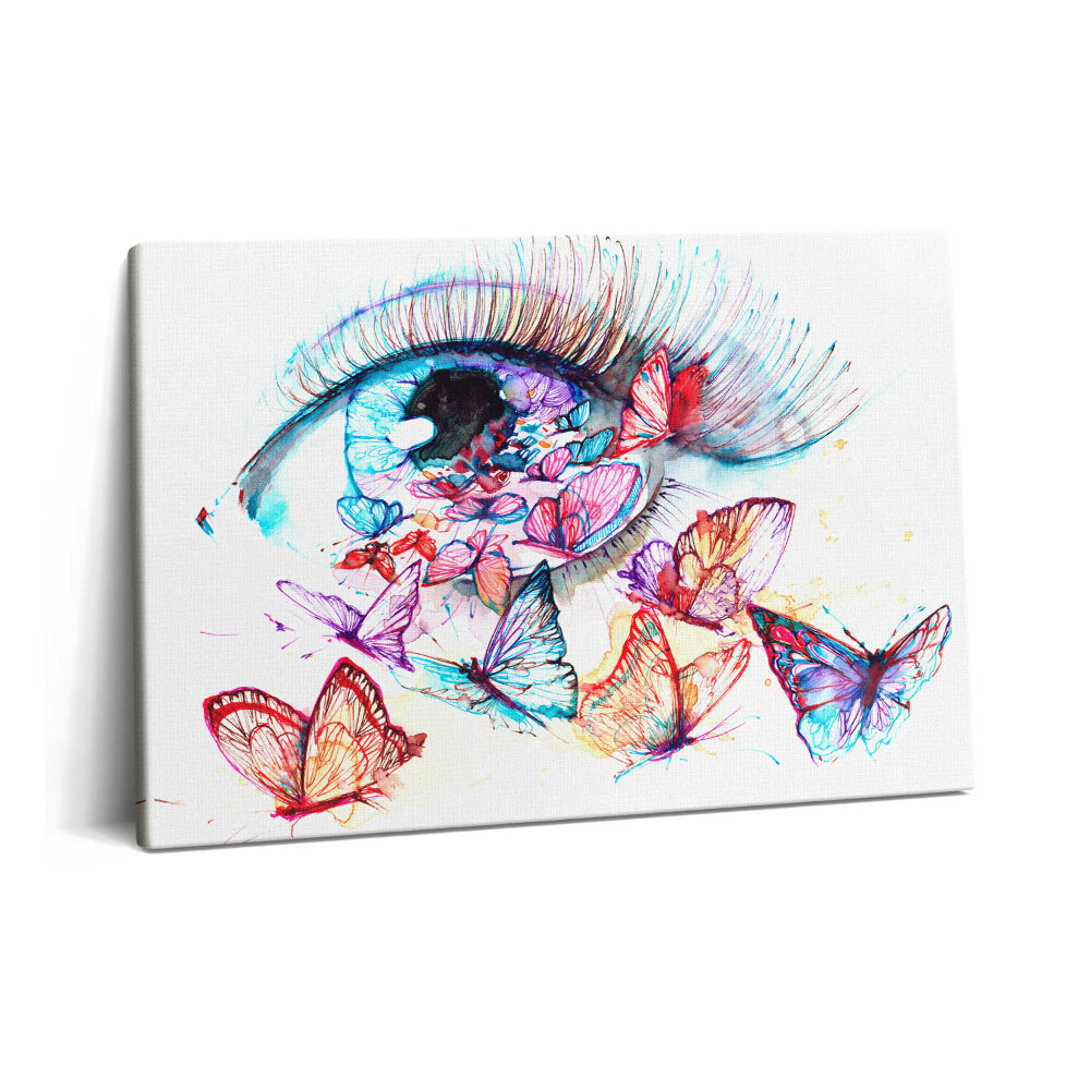 Tablou pe pânză 60x40 Ochi și fluturi pictați color