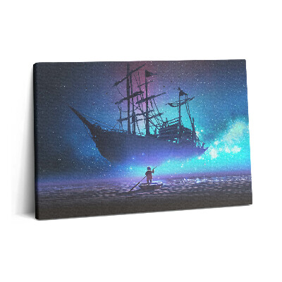 Tablou pe pânză 60x40 Navă cu pânze fantastice