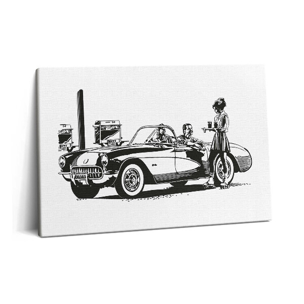 Tablou pe pânză 60x40 Ilustrație de mașină retro