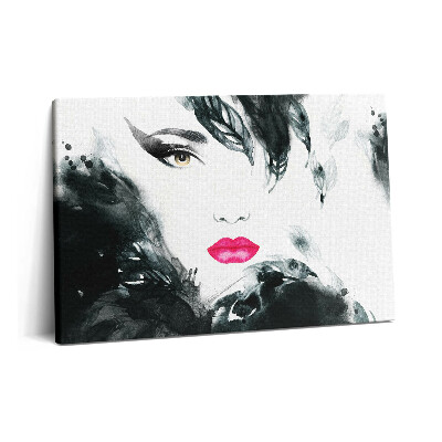 Tablou pe pânză 60x40 Portretul unei femei cu buze roșii