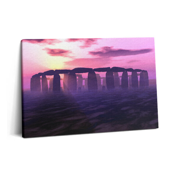 Tablou pe pânză 60x40 Apus de soare la Stonehenge