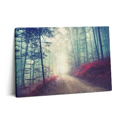 Tablou pe pânză 60x40 Drum în pădurea cețoasă de toamnă