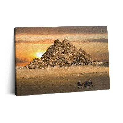 Tablou pe pânză 60x40 Piramide și apus de soare