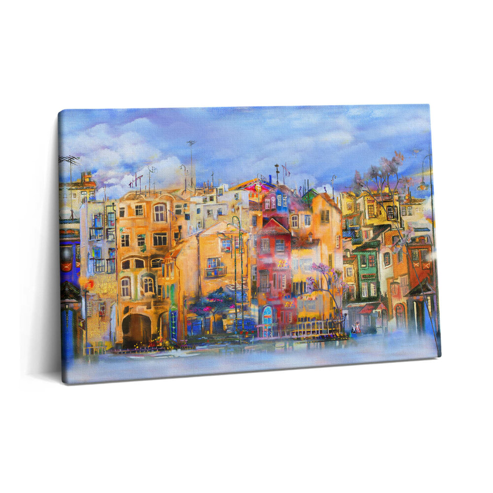 Tablou pe pânză 60x40 Pictură în ulei care înfățișează arhitectura orașului