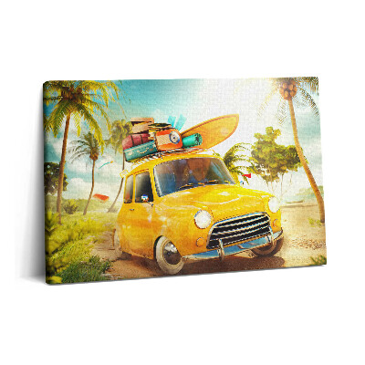 Tablou pe pânză 60x40 Mașină cu placă de surf