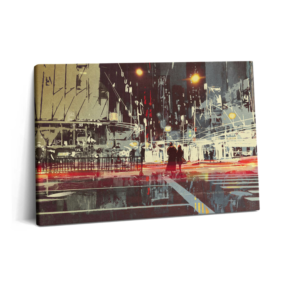 Tablou pe pânză 60x40 Scenă de oraș nocturnă