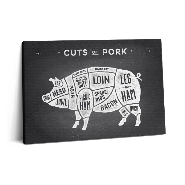 Tablou pe pânză 60x40 Poster cu porc - măcelar de porci