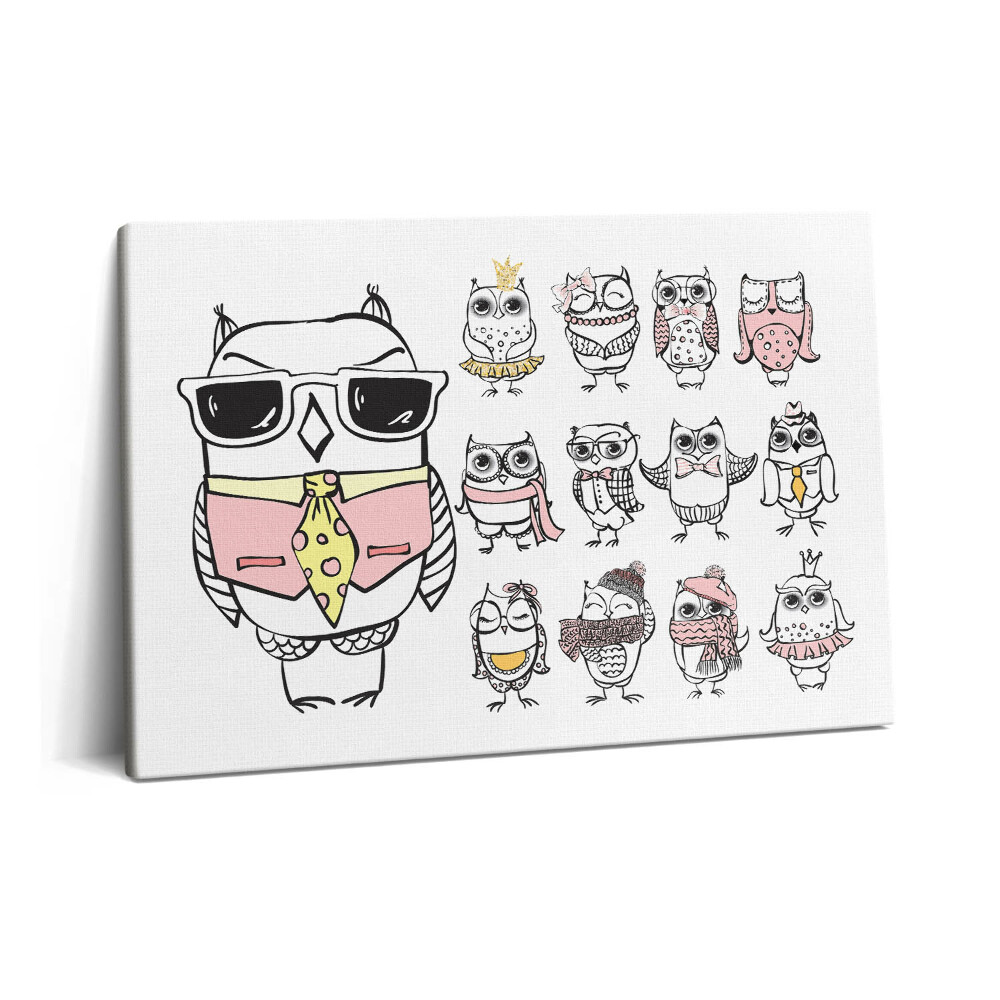 Tablou pe pânză 60x40 Poster bufniță vintage