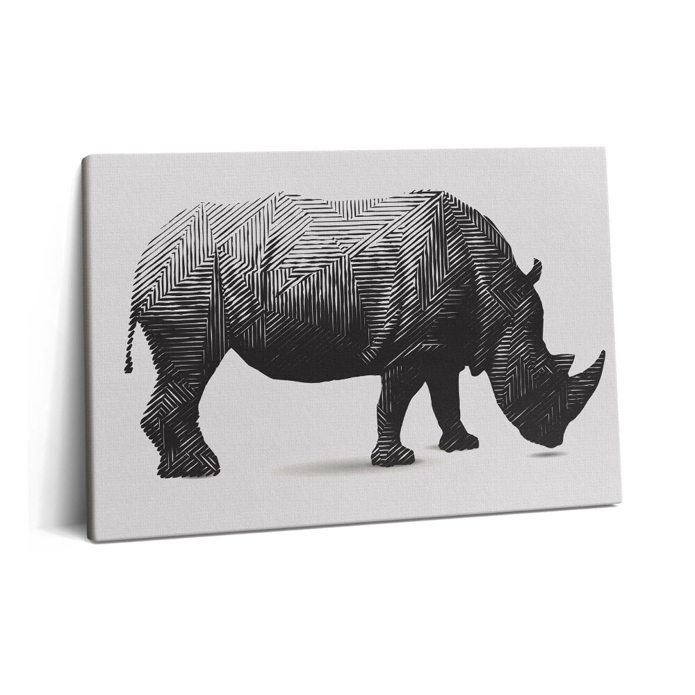 Tablou pe pânză 60x40 Linia de artă Rhino