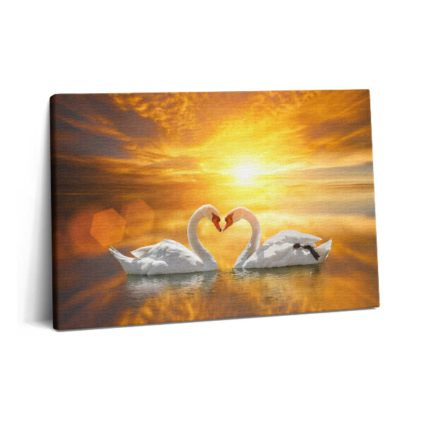 Tablou pe pânză 60x40 Lebede îndrăgostite