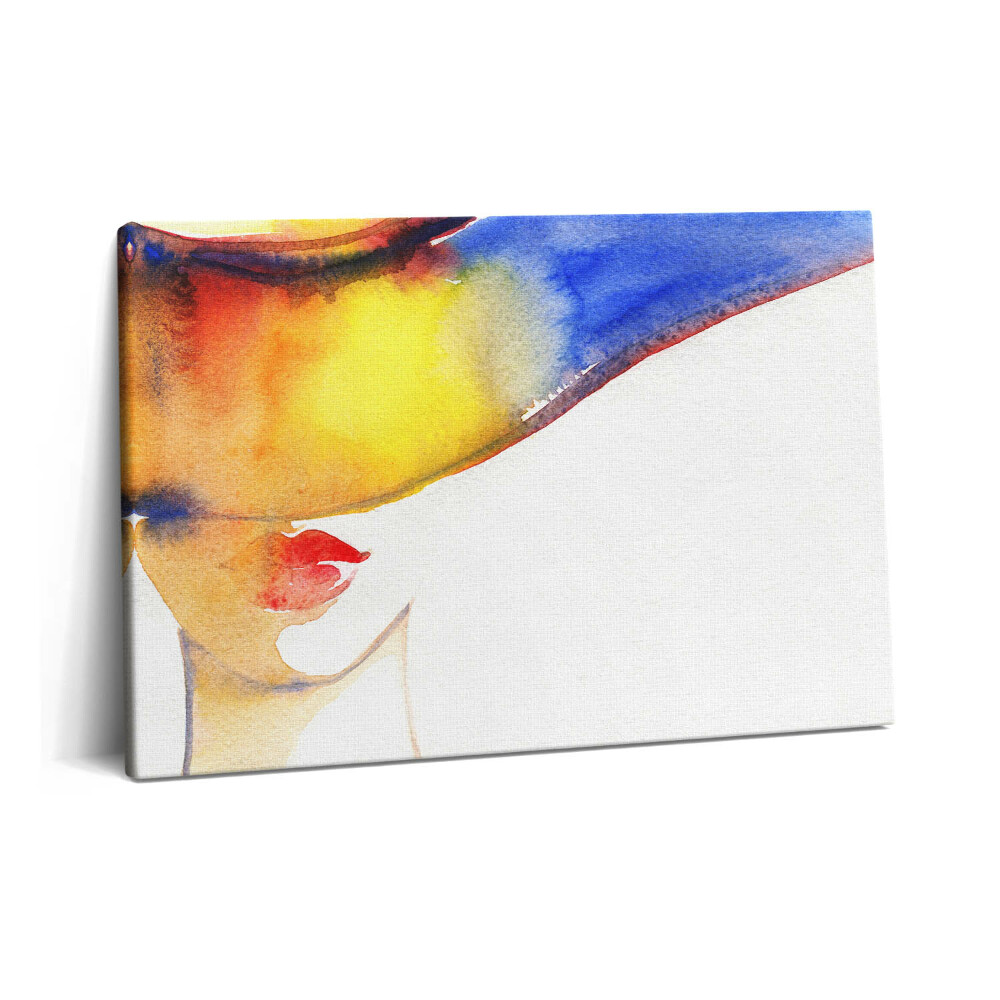 Tablou pe pânză 60x40 Femeie cu pălărie