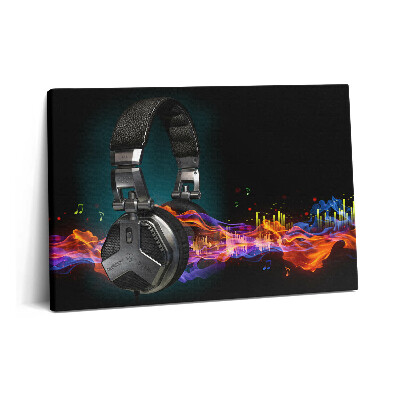Tablou pe pânză 60x40 Căști și unde sonore