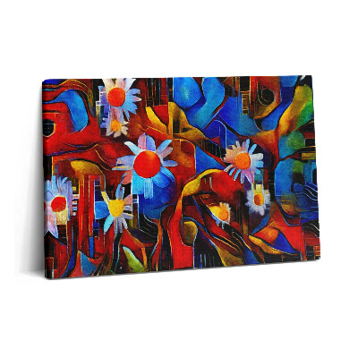 Tablou pe pânză 60x40 Artă cubistă - flori colorate