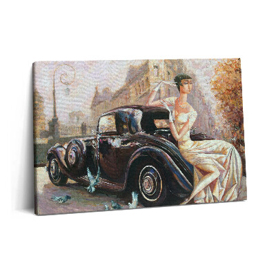 Tablou pe pânză 60x40 Femeie în stil retro