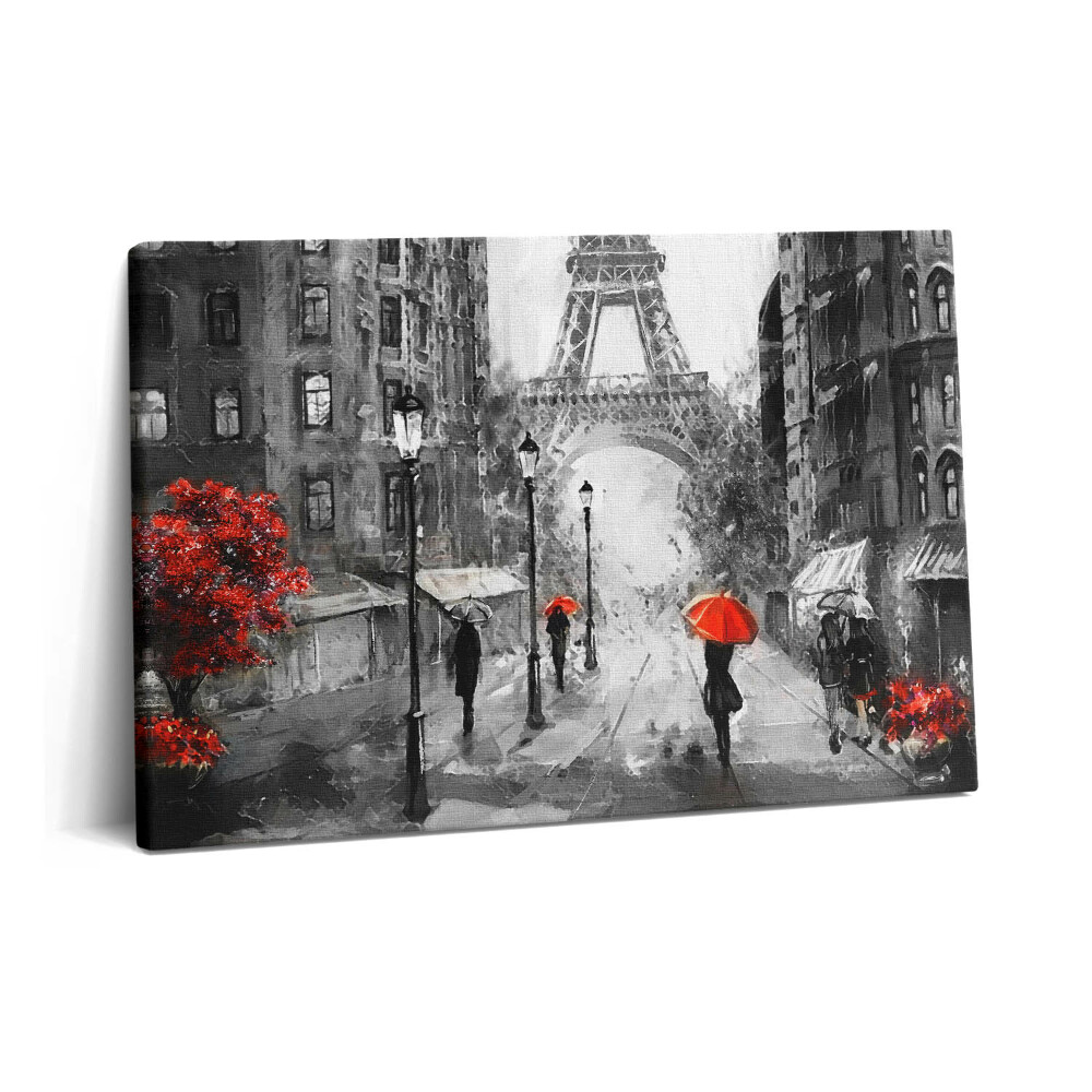 Tablou pe pânză 60x40 Străzile din Paris și Turnul Eiffel