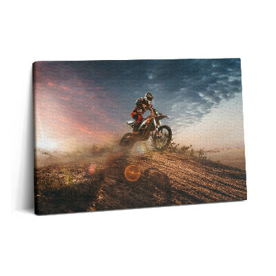 Tablou pe pânză 60x40 Bărbat pe o motocicletă în deșert