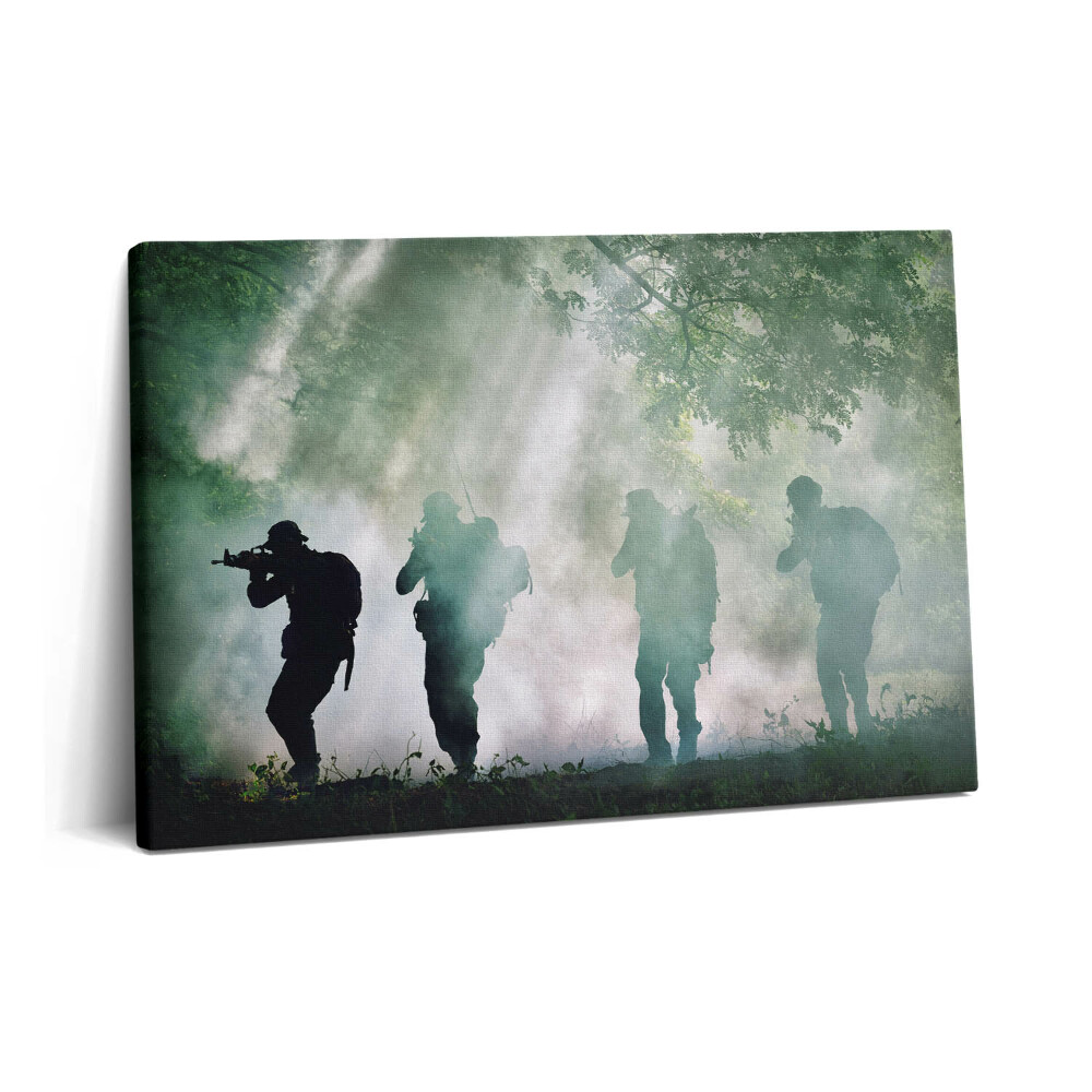 Tablou pe pânză 60x40 Armată în pădure - soldați