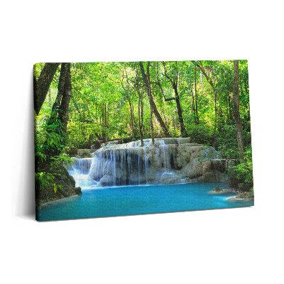 Tablou pe pânză 60x40 Peisaj de cascadă în pădure