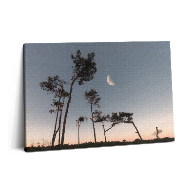 Tablou pe pânză 60x40 Semilună și copaci