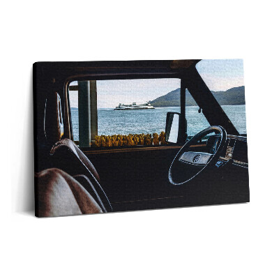 Tablou pe pânză 60x40 Vacanțe cu mașina și la mare