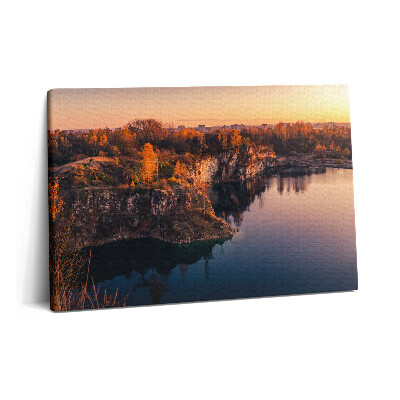 Tablou pe pânză 60x40 Lacul Krakowskie Zakrzówek toamna