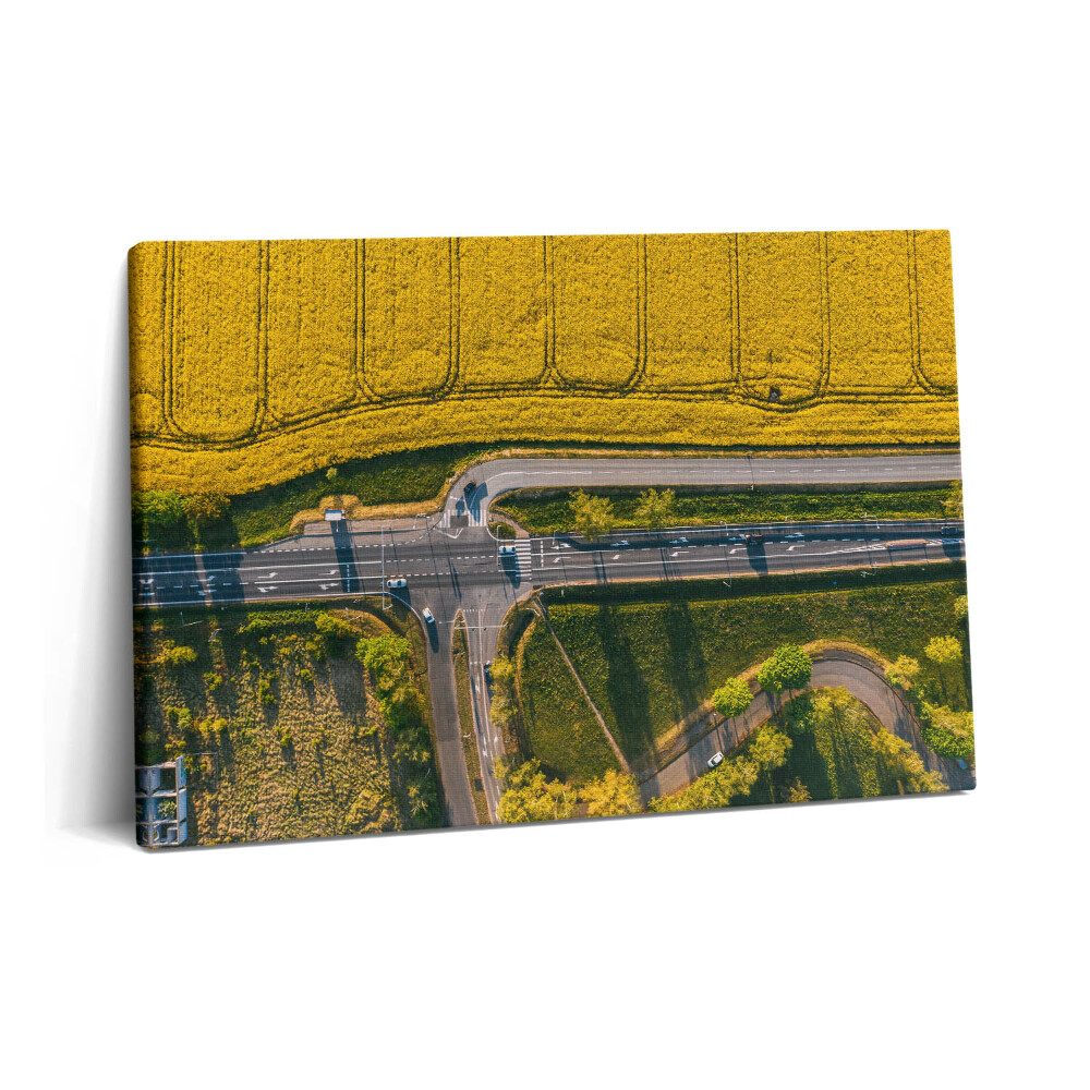 Tablou pe pânză 60x40 Câmpuri fotografiate de o dronă în Poznań