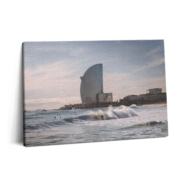 Tablou pe pânză 60x40 Surfer din Barcelona