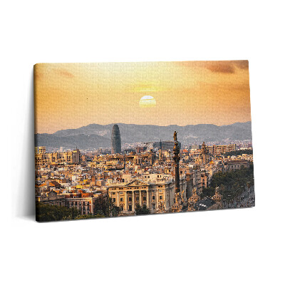 Tablou pe pânză 60x40 Peisajul Sagrada Familia din Barcelona