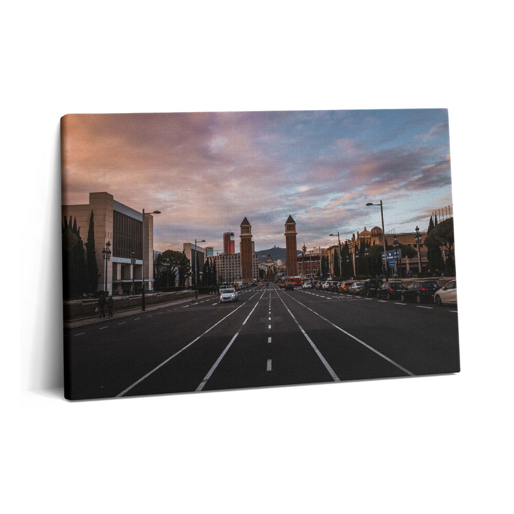 Tablou pe pânză 60x40 Vedere a drumului de la Barcelona la Tibidabo