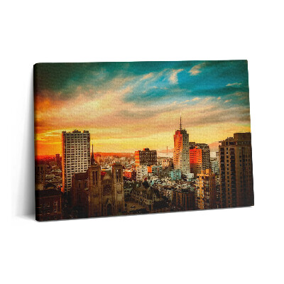 Tablou pe pânză 60x40 Vedere aeriană a orașului în zori