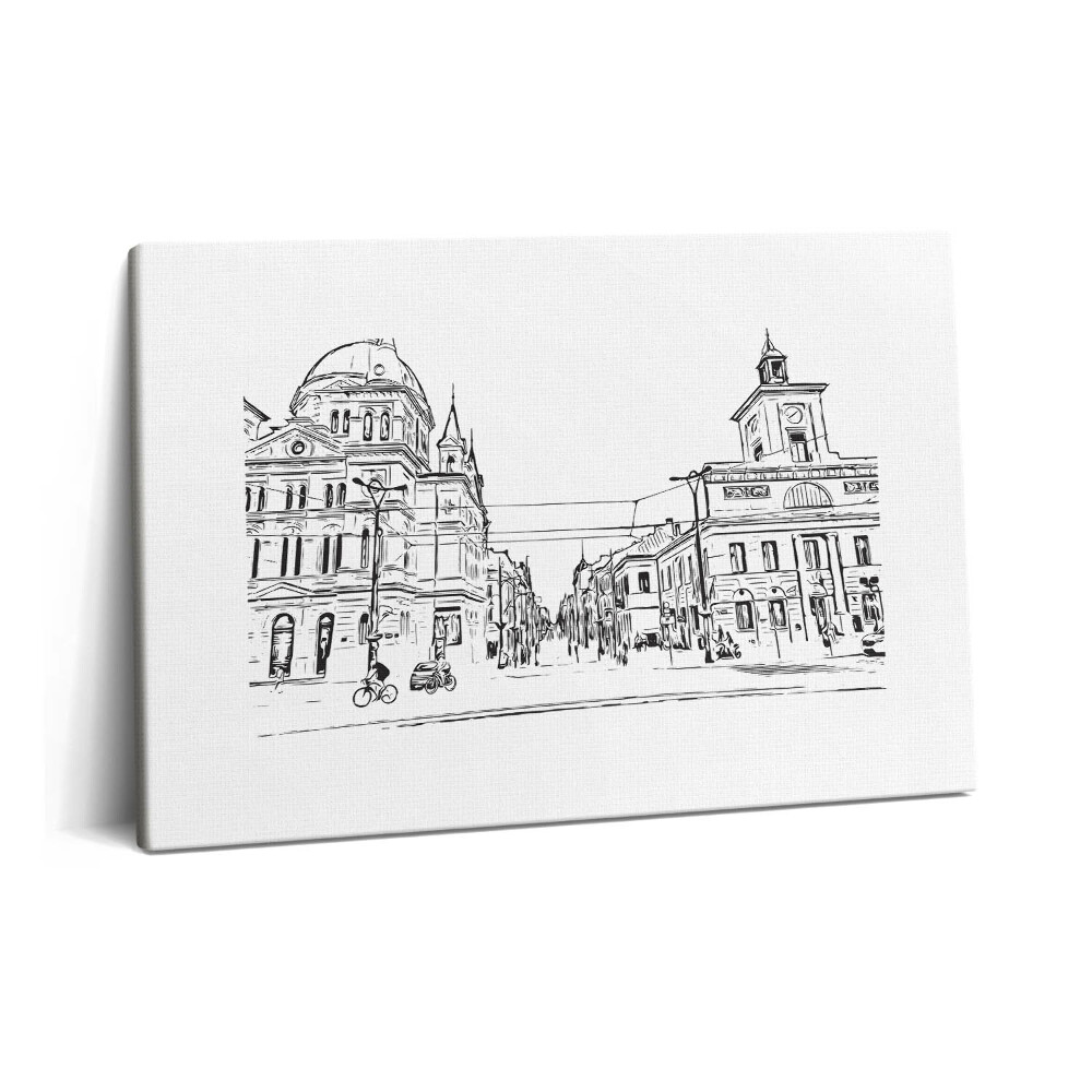 Tablou pe pânză 60x40 Ilustrație a orașului vechi Poznań