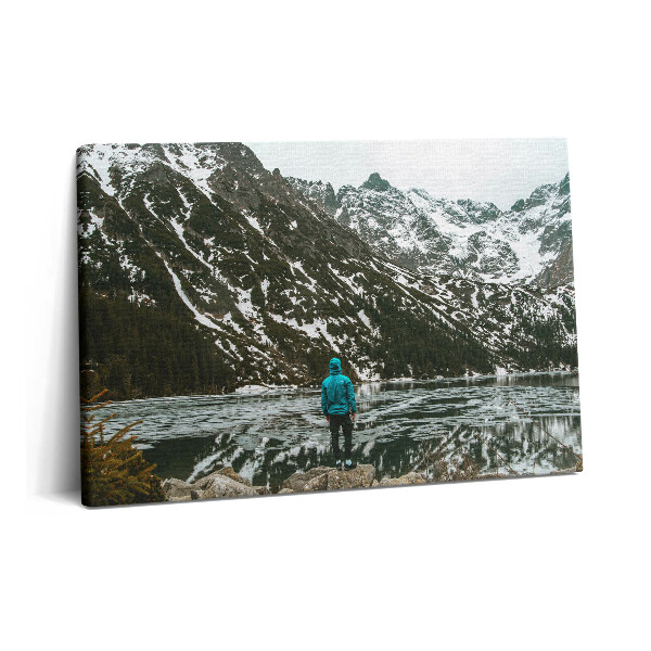 Tablou pe pânză 60x40 Lacul Morskie Oko iarna