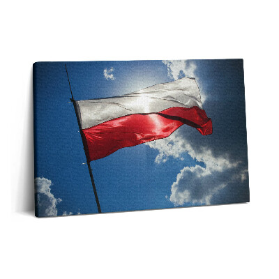 Tablou pe pânză 60x40 Steagul Poloniei pe cer