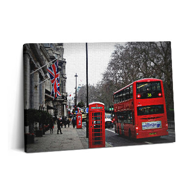 Tablou pe pânză 60x40 Autobuz și cabină telefonică englezească