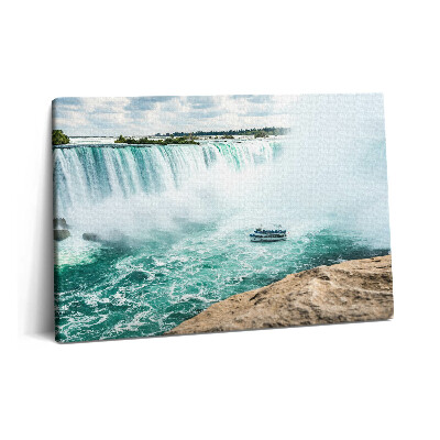 Tablou pe pânză 60x40 Barcă și Cascada Niagara