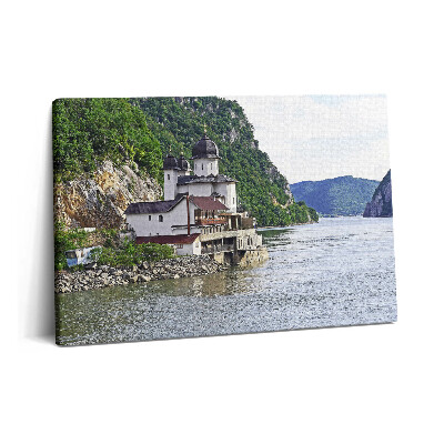 Tablou pe pânză 60x40 Biserica de lângă apă