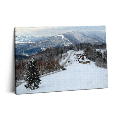 Tablou pe pânză 60x40 Silezia Beskids Ustroń iarnă