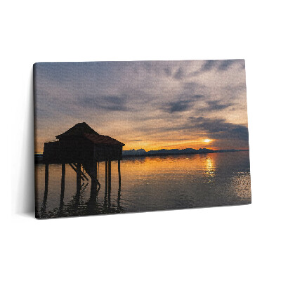 Tablou pe pânză 60x40 Apus de soare peste Lacul Constanța