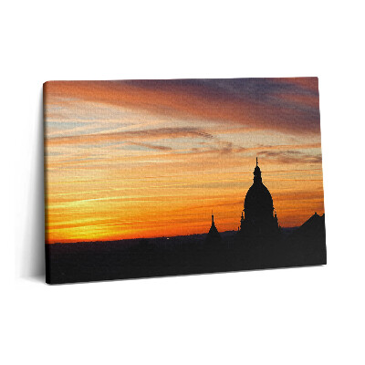 Tablou pe pânză 60x40 Clădire la apus