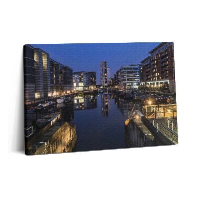 Tablou pe pânză 60x40 Orașul Leeds este luminat noaptea