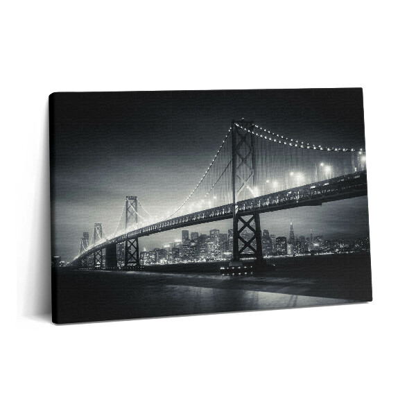 Tablou pe pânză 60x40 Podul San Francisco noaptea