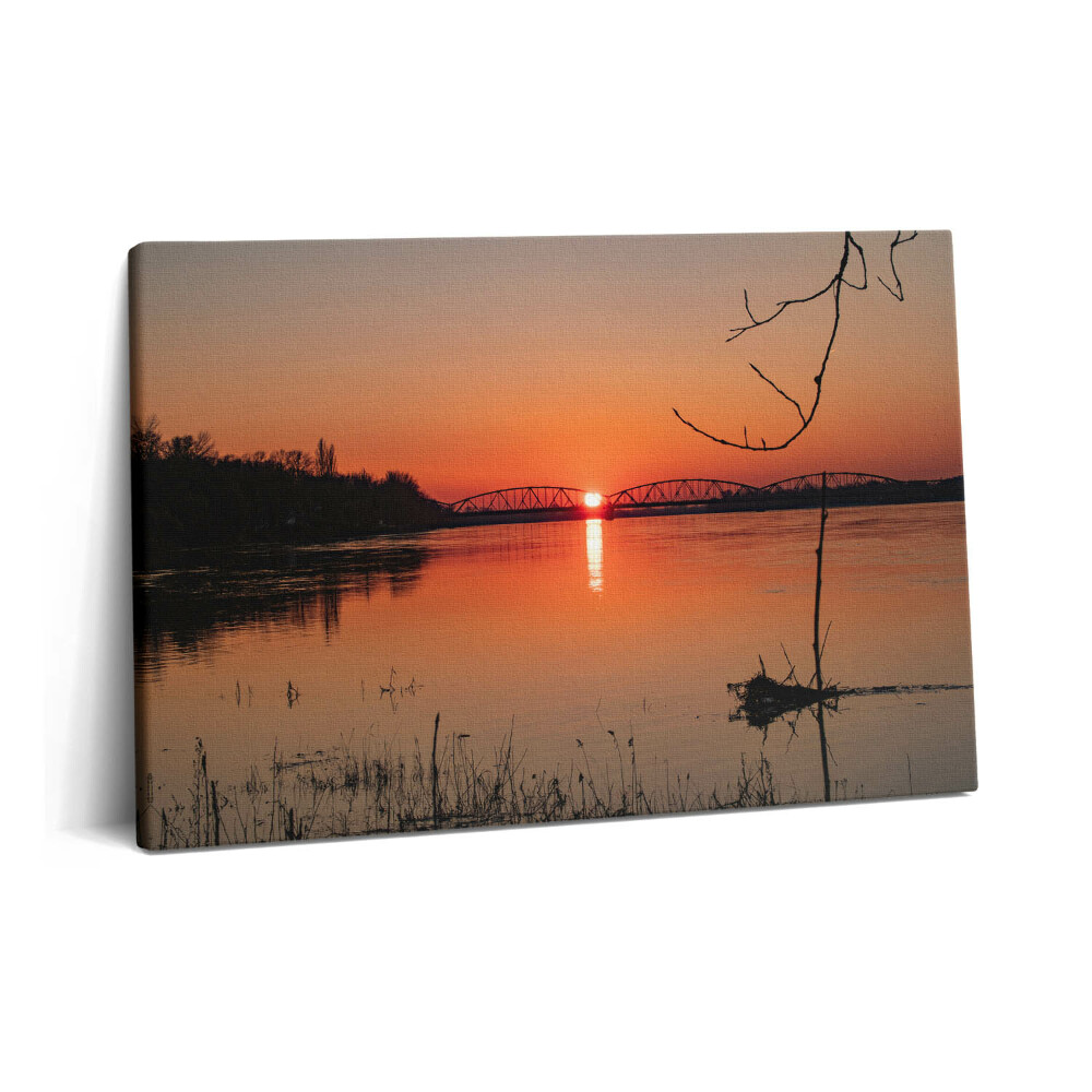 Tablou pe pânză 60x40 Peisaj lacustru la apus