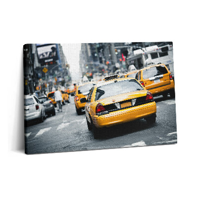 Tablou pe pânză 60x40 Taxiurile din New York City într-un ambuteiaj urban