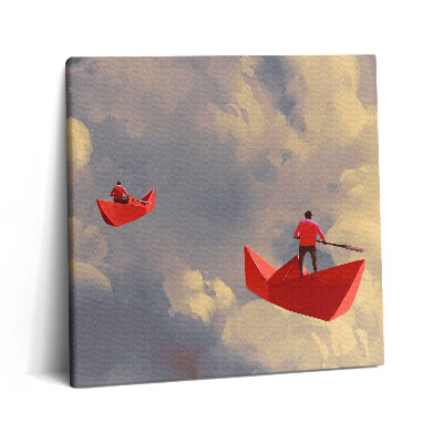 Tablou pe pânză canvas 60x60 Călătorii pe nave de hârtie