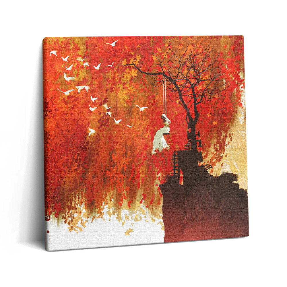 Tablou pe pânză canvas 60x60 Mireasă inocentă în toamnă