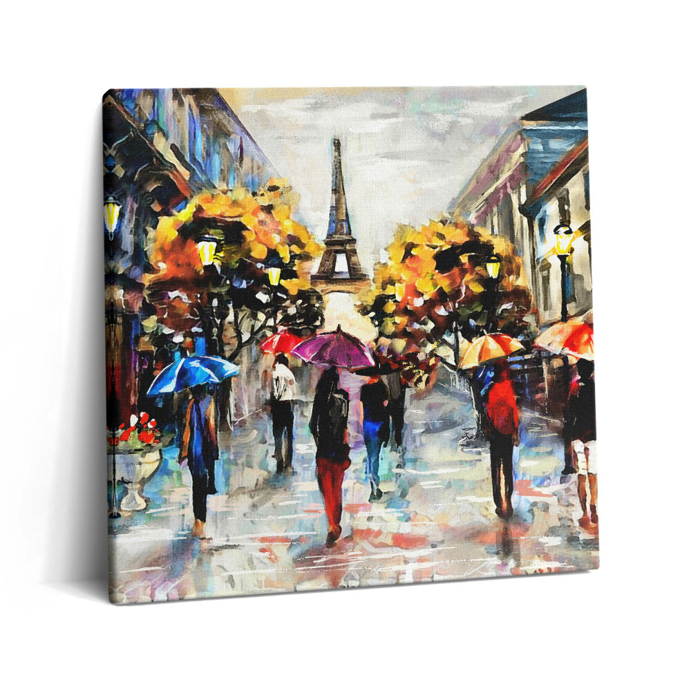 Tablou pe pânză canvas 60x60 Străzile Eiffel Nova - Toamna pictată