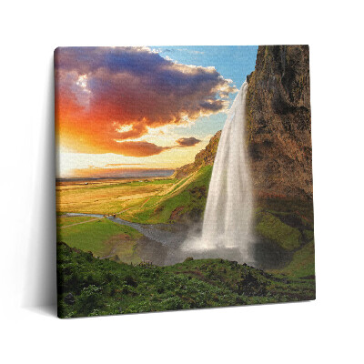 Tablou pe pânză canvas 60x60 Cascadă în Islanda