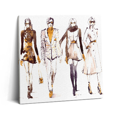 Tablou pe pânză canvas 60x60 Ilustrație pentru prezentarea de modă pentru femei și bărbați