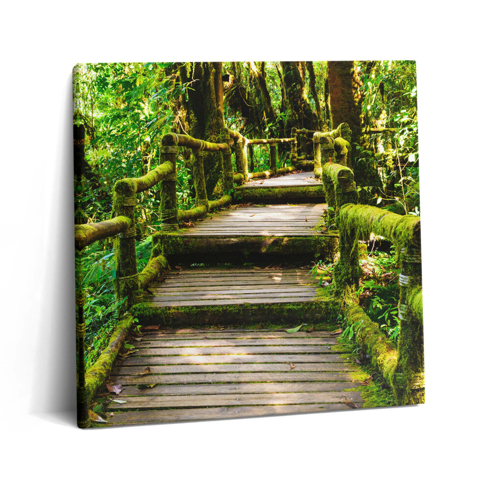 Tablou pe pânză canvas 60x60 Pasarelă pietonală din lemn - agroturism