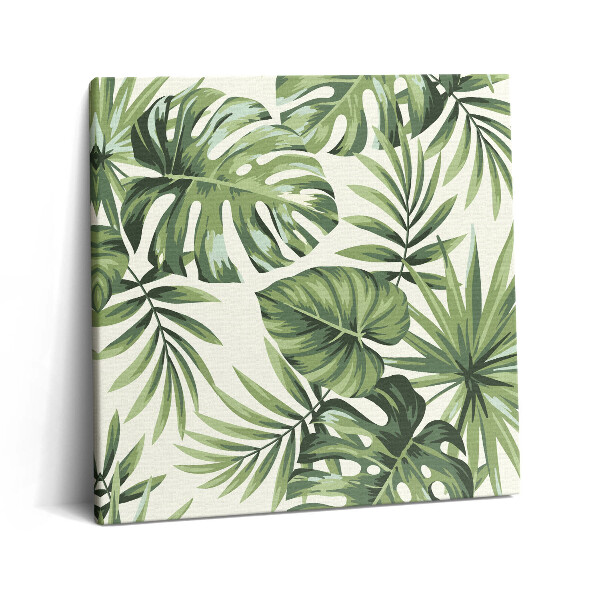 Tablou pe pânză canvas 60x60 Ilustrație cu frunze de Monstera